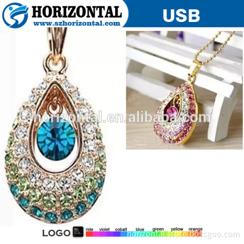 Vogue Jewellery water drop pendant diamond USB flash drive for female